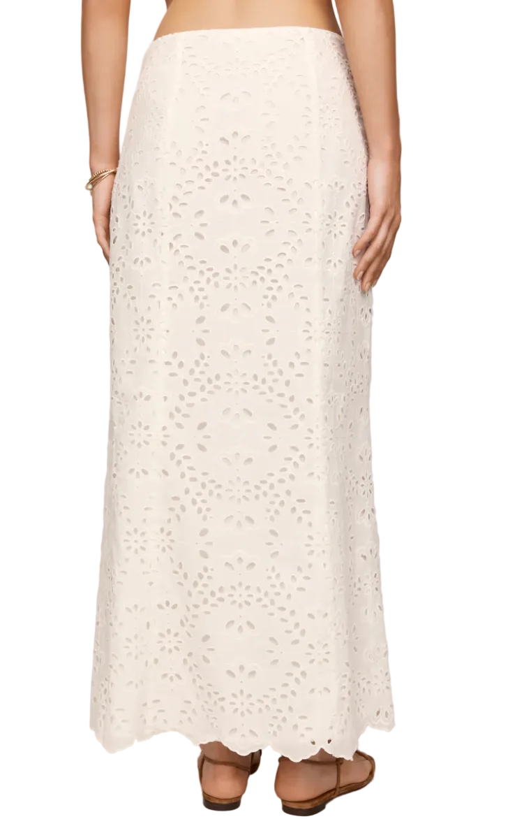 Emrie Eyelet Skirt-White