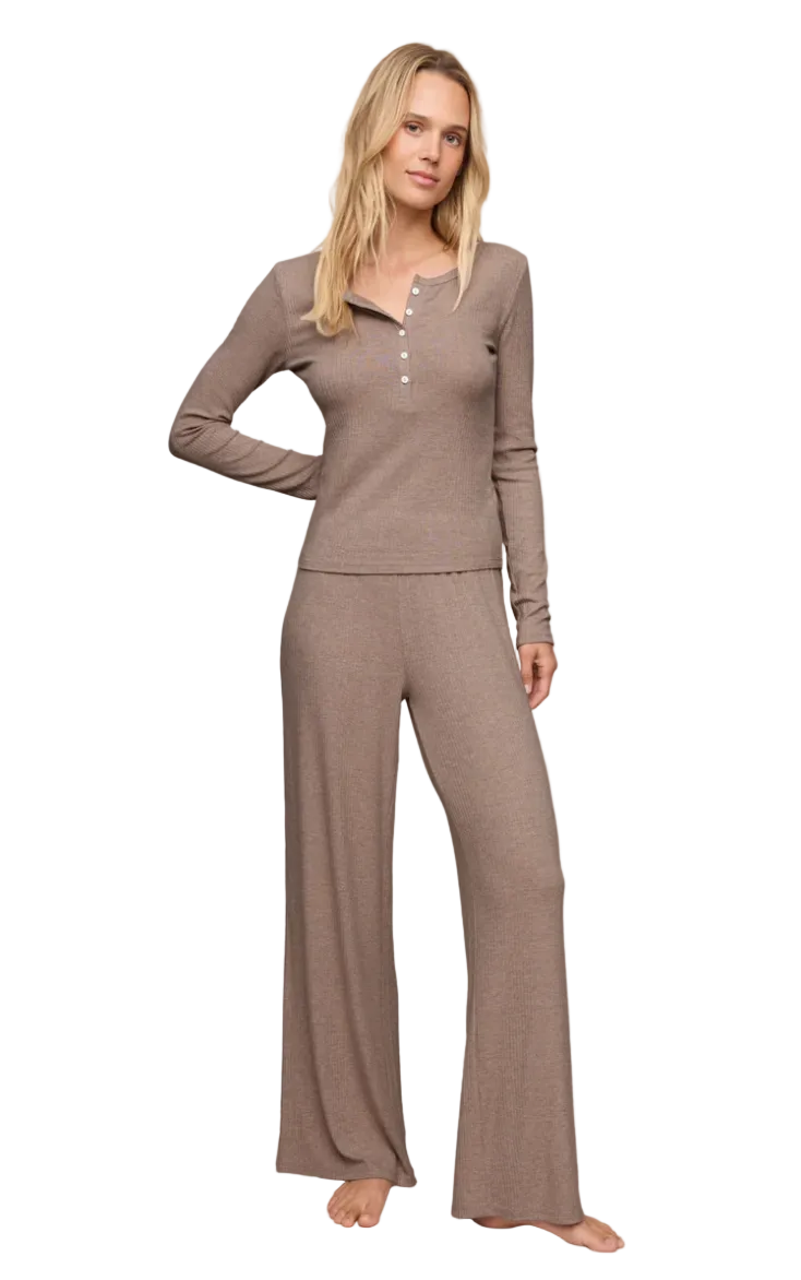 Just Right Henley Top-Heather Ash