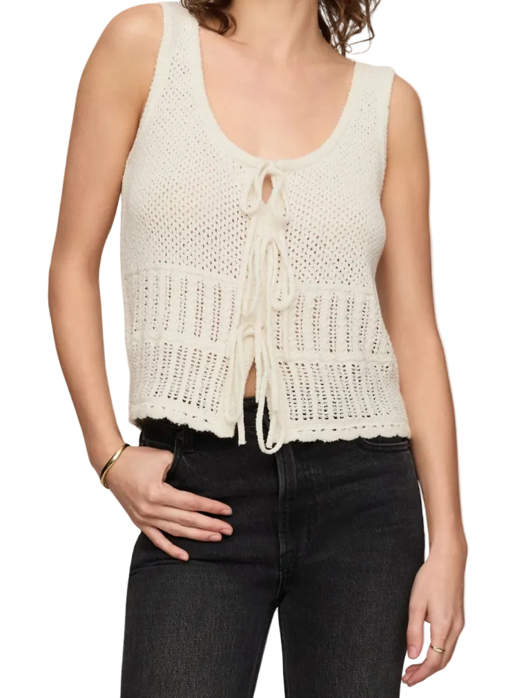 Solano Crochet Tank-Cream