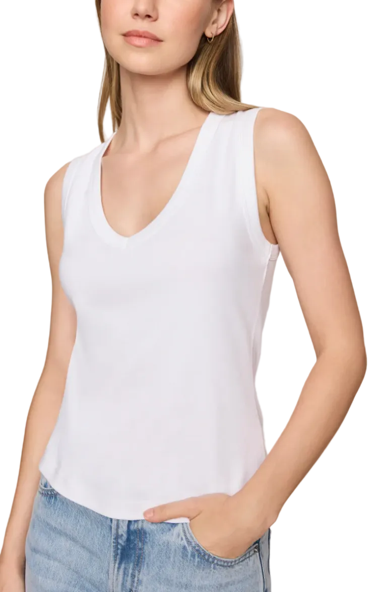Ellie V-Neck Tank-White