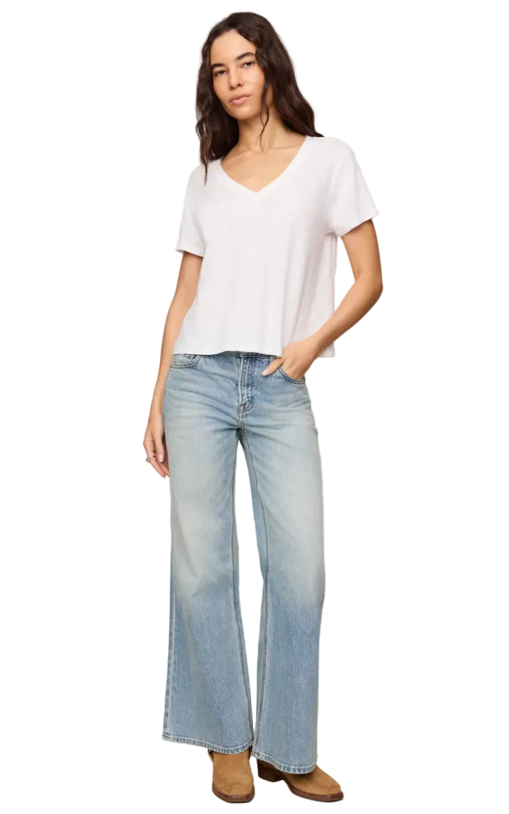Nomad Slub V-Neck Tee-White
