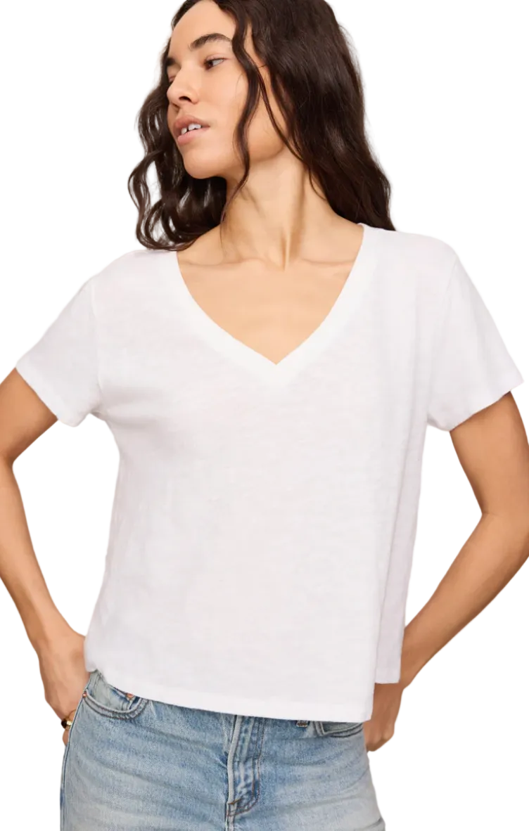 Nomad Slub V-Neck Tee-White