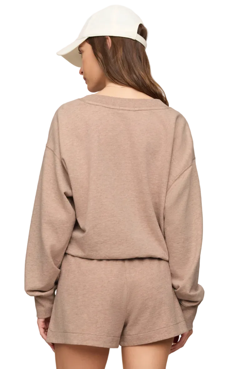 Everyday Long Sleeve V-Neck-Heather Ash