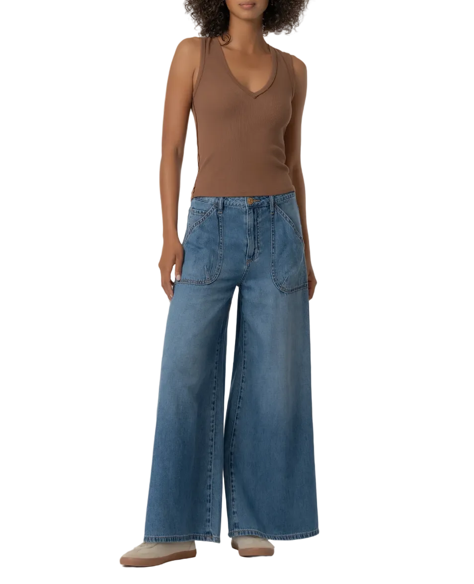 Blake Super Wide Crop Jean-Simulated
