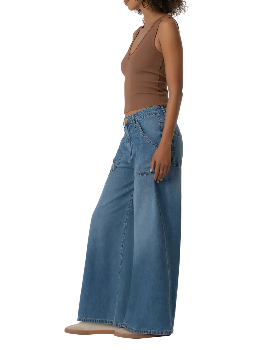 Blake Super Wide Crop Jean-Simulated