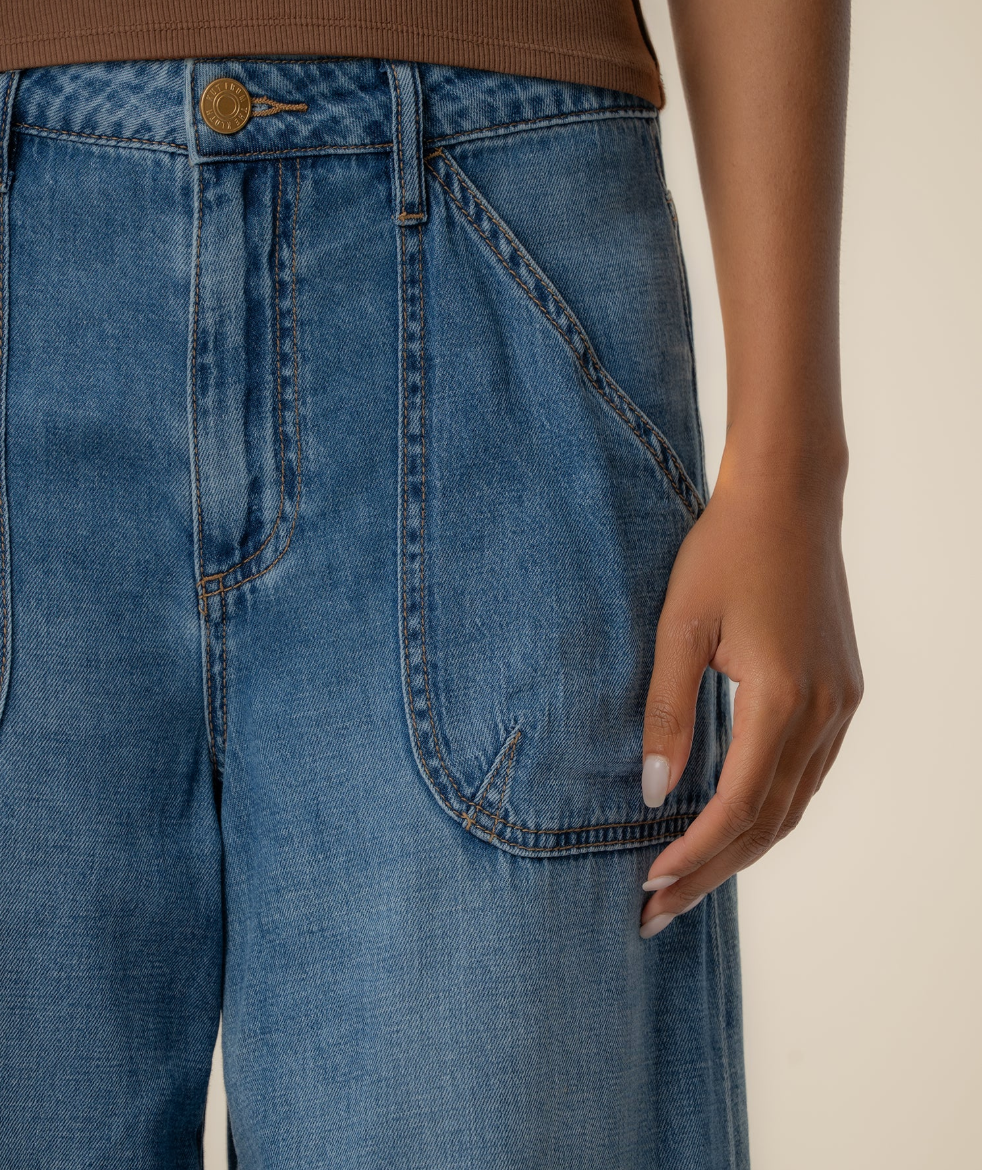 Blake Super Wide Crop Jean-Simulated