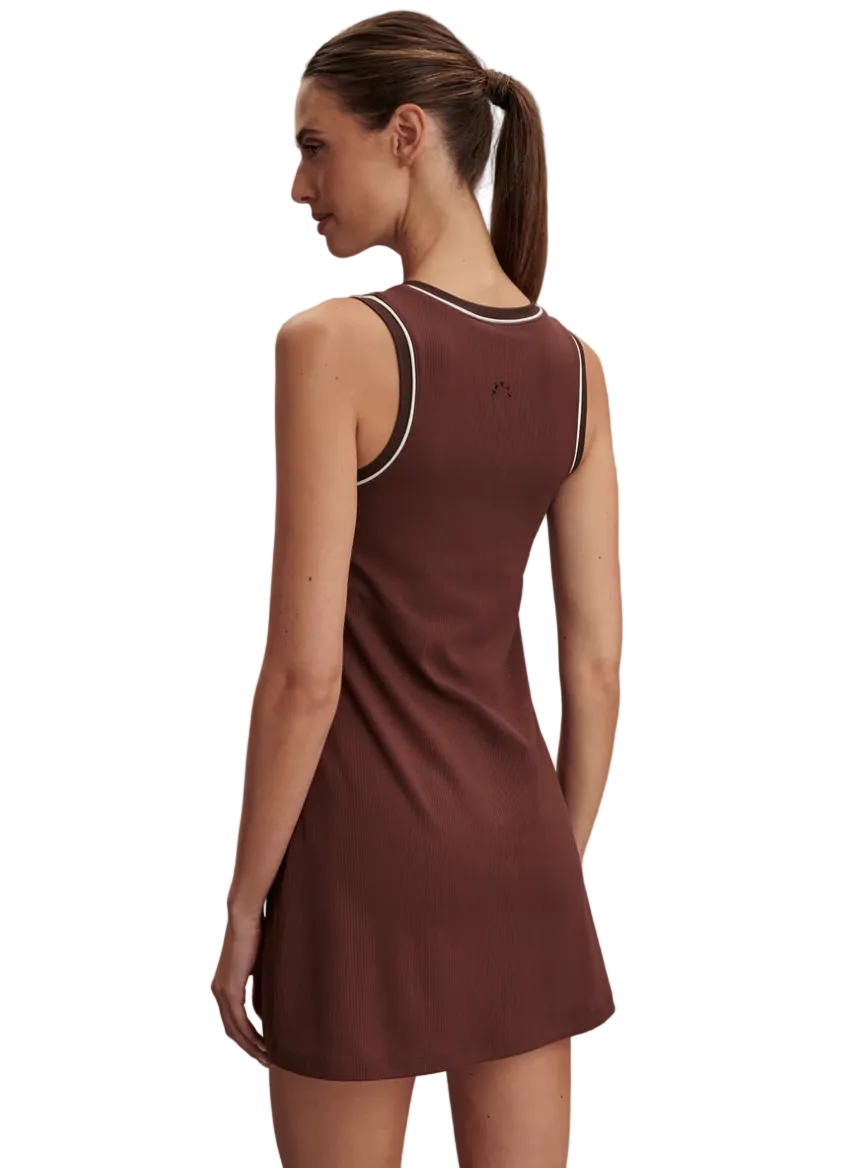 Kalani V-Neck Dress-Brown Stone