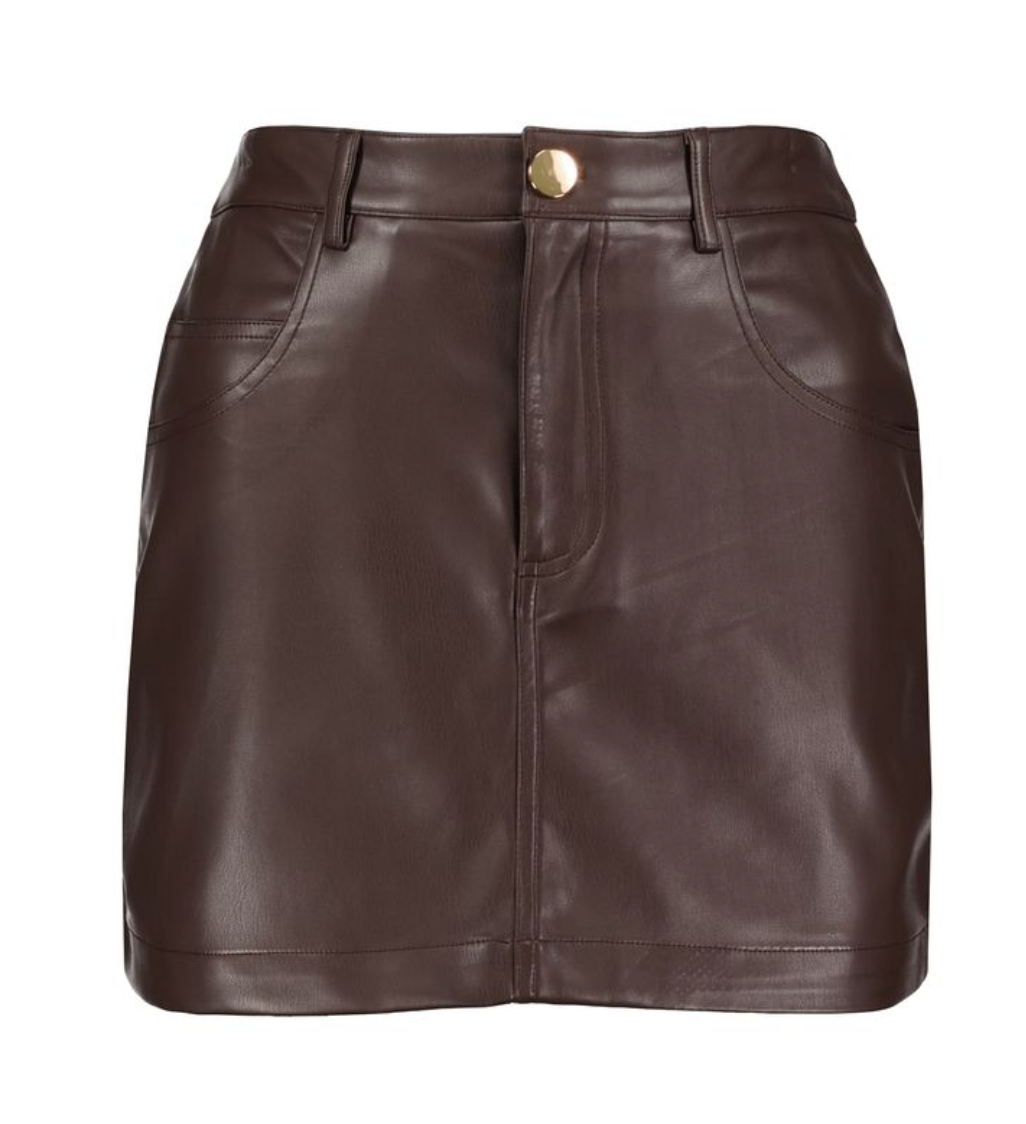 Vaughn Mini Skirt-Brown