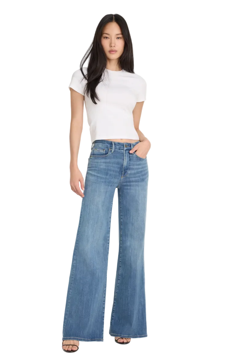Good Waist Palazzo Jeans-Indigo