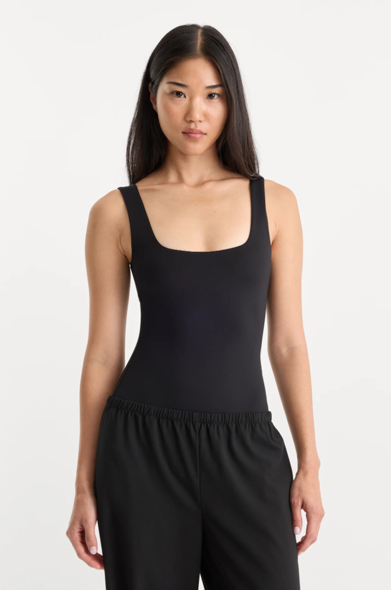 Modern Tank Bodysuit-Black
