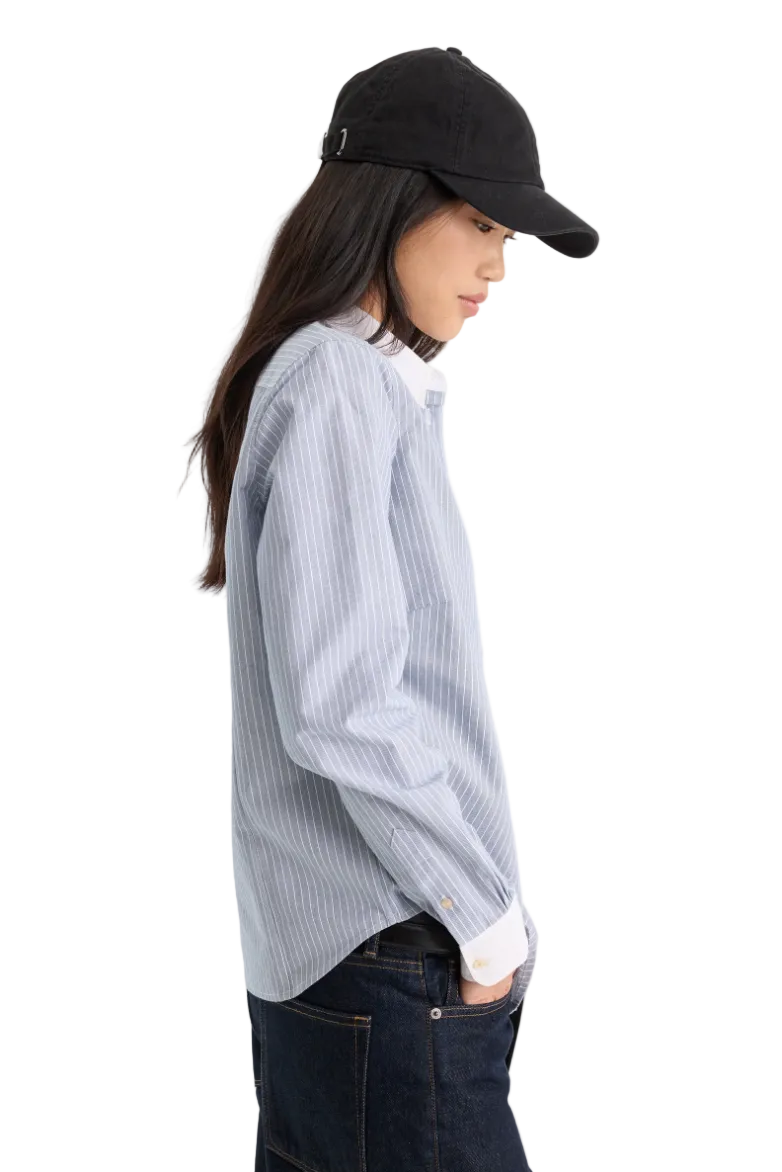 Oxford Contrast Shirt-Blue Stripe
