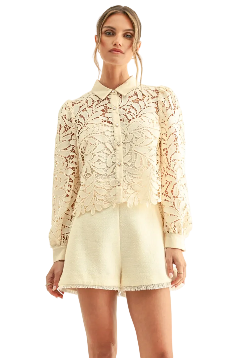 Diora Lace Shirt-Ivory
