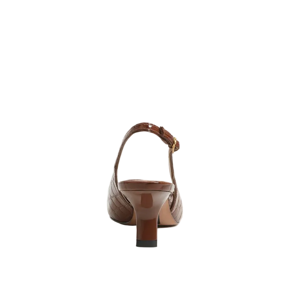 Bianka Slingback Pump-Caramel Crocodile