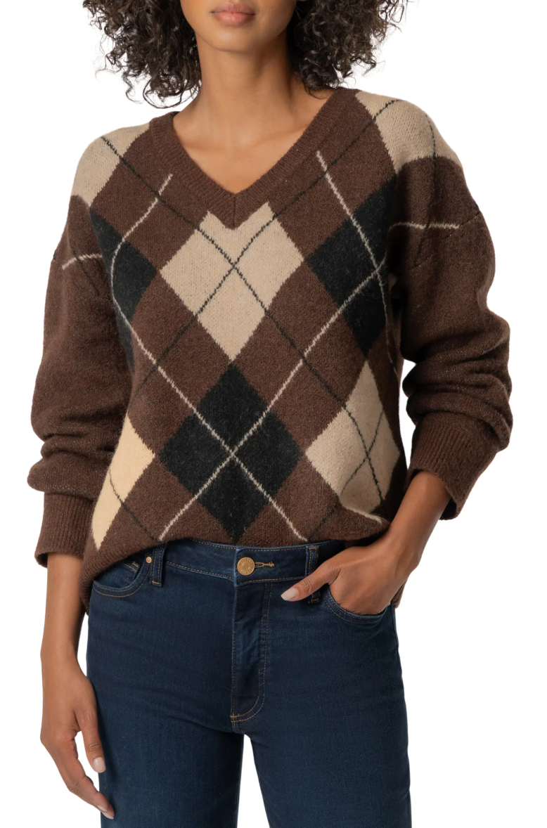 Kimberly Argyle Sweater-Nutmeg