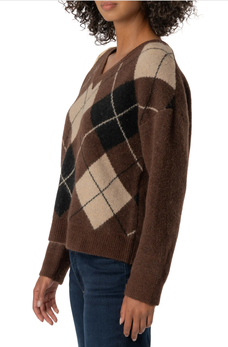 Kimberly Argyle Sweater-Nutmeg