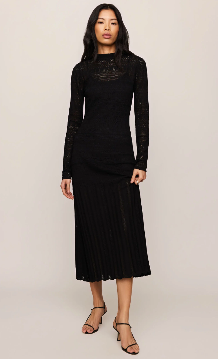 Avery Midi Dress-Black