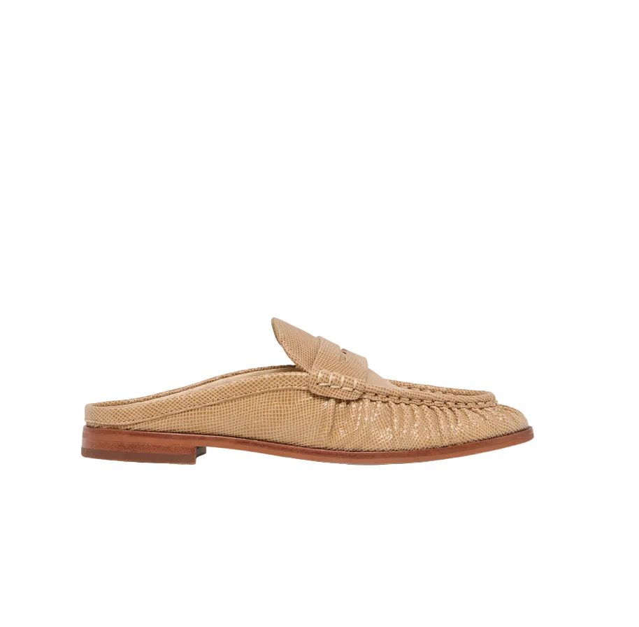 Betzy Embosssed Suede Loafer-Latte