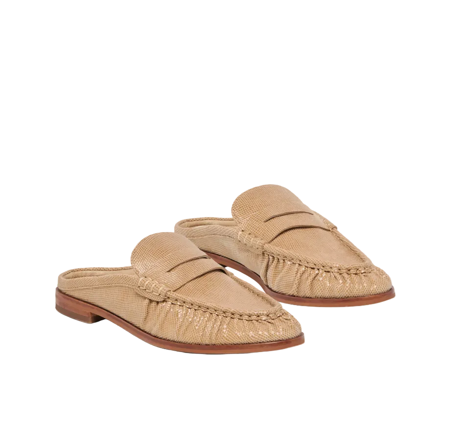 Betzy Embosssed Suede Loafer-Latte