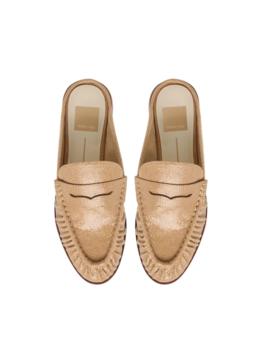 Betzy Embosssed Suede Loafer-Latte