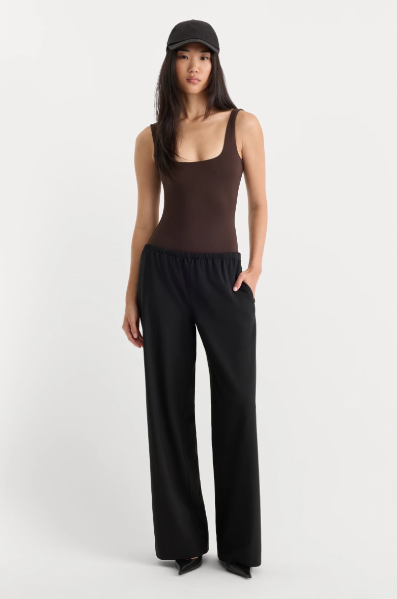 Sculpting Modern Tank Bodysuit-Espresso