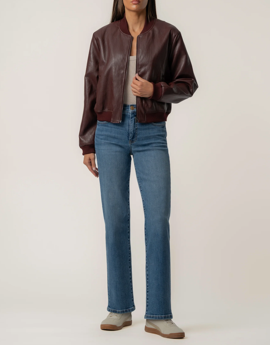 Steph Bomber Jacket-Bordeaux