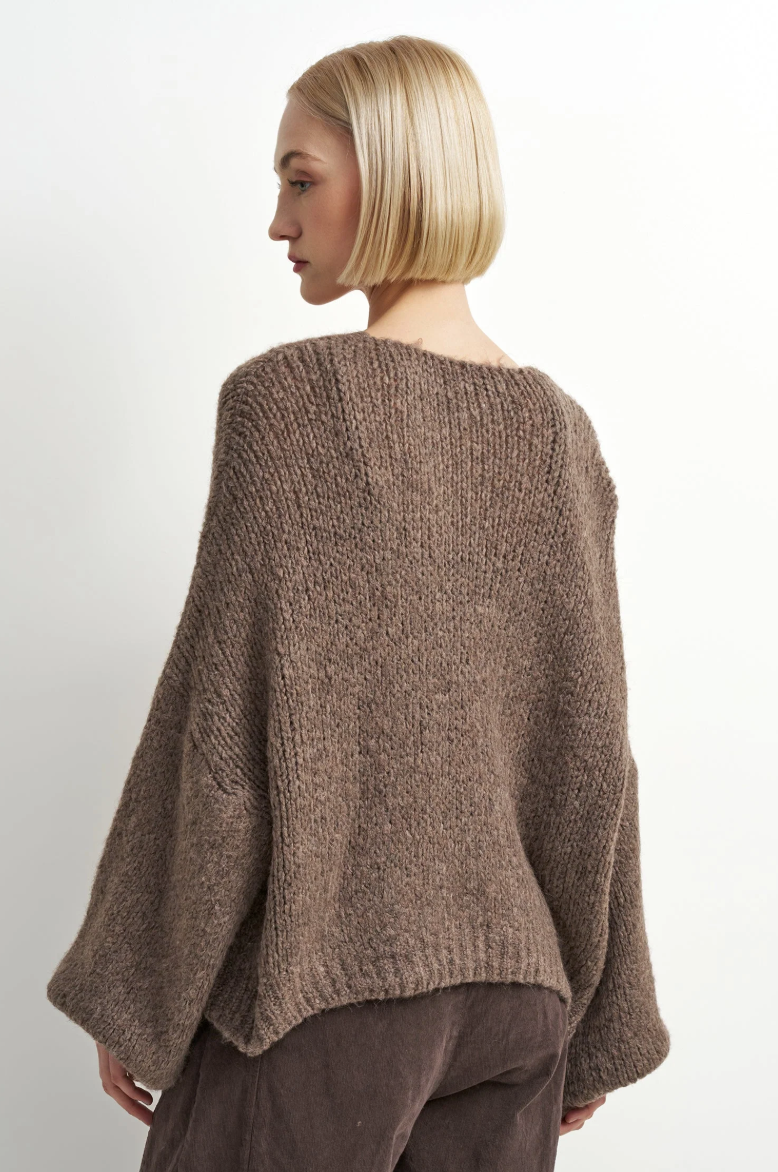 Sydney Cardigan Set-Brown