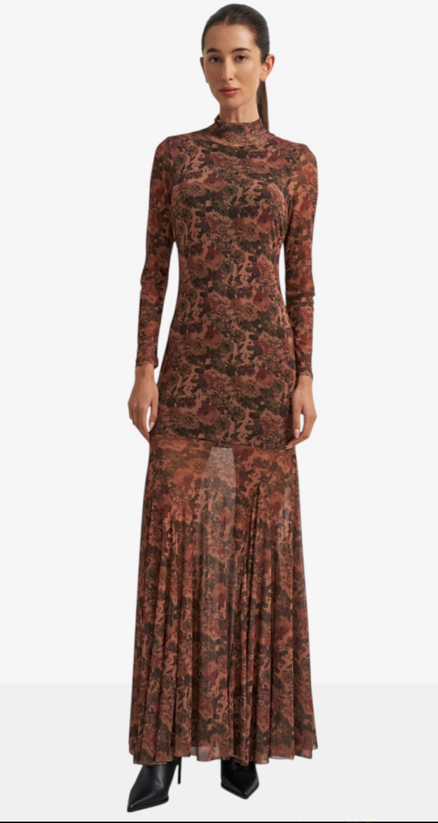 Pippa Dress-Camel Floral