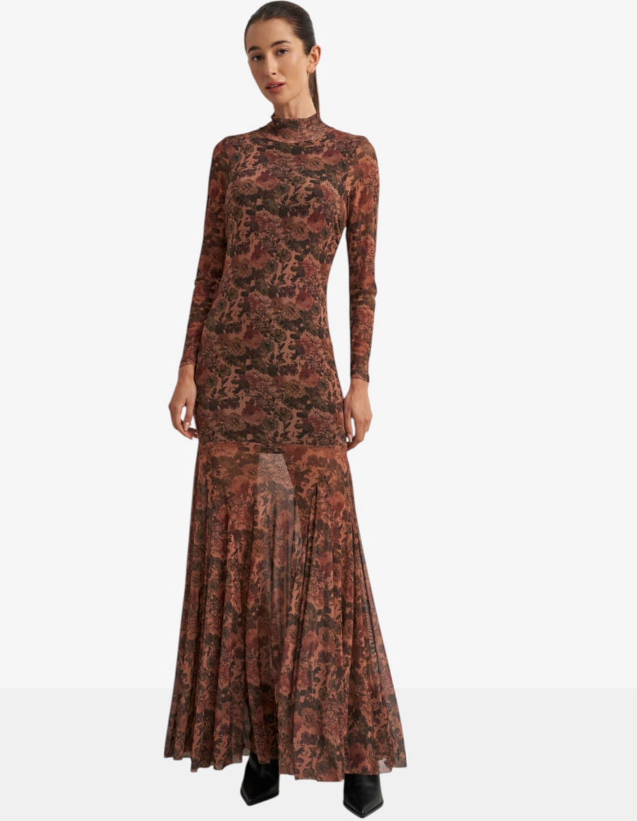 Pippa Dress-Camel Floral