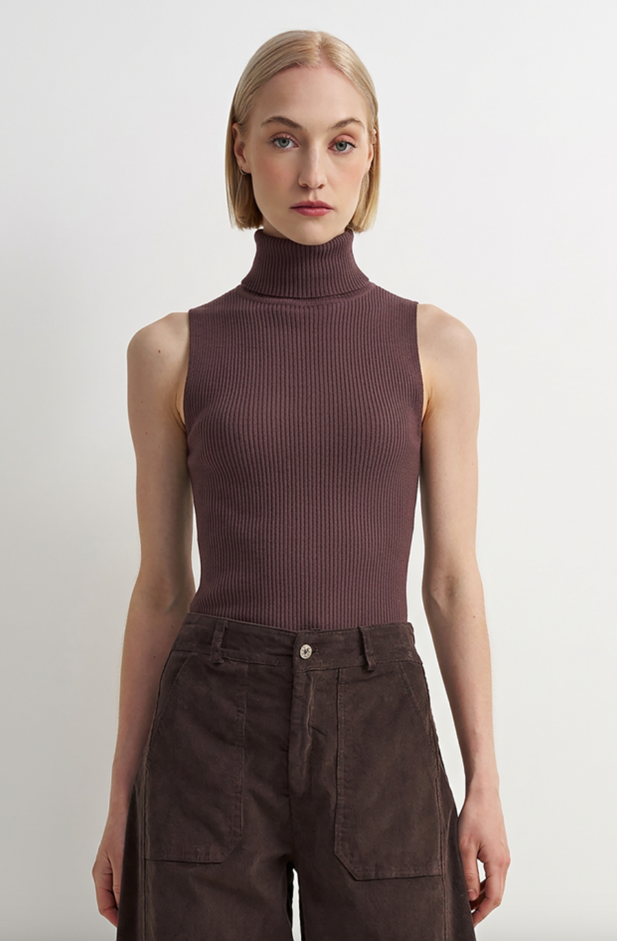 Wilco Sleeveless Top-Brown