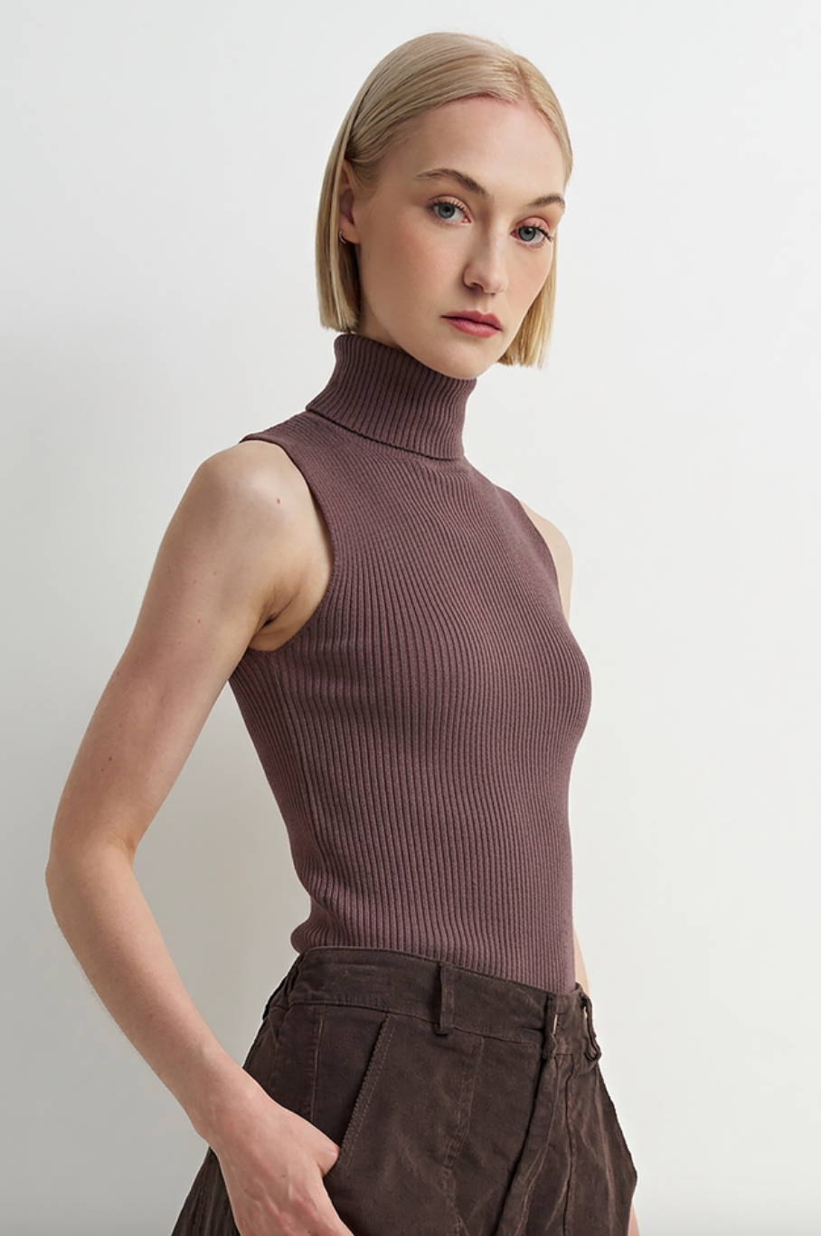 Wilco Sleeveless Top-Brown