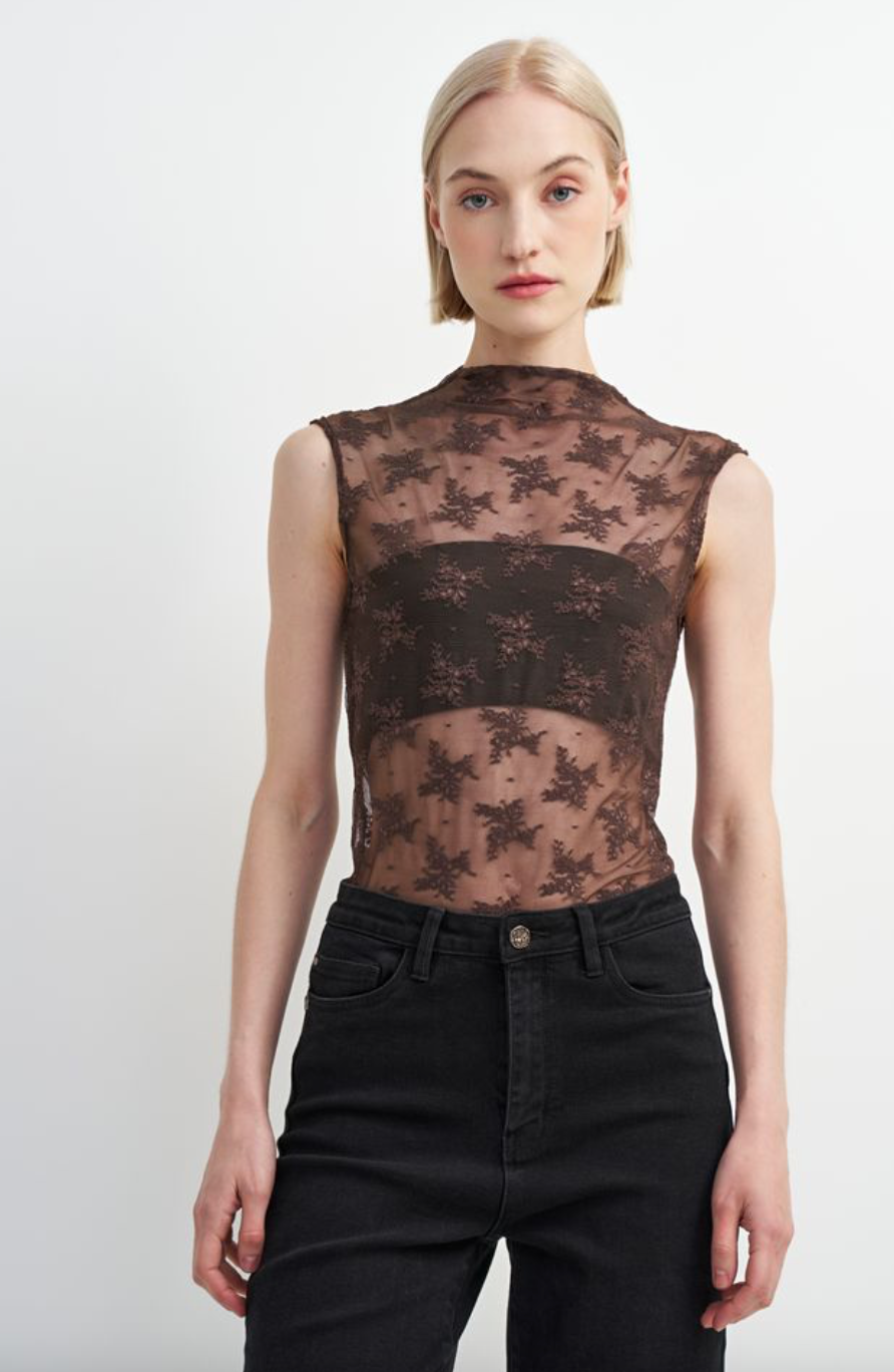 Sheer Floral Lace Top