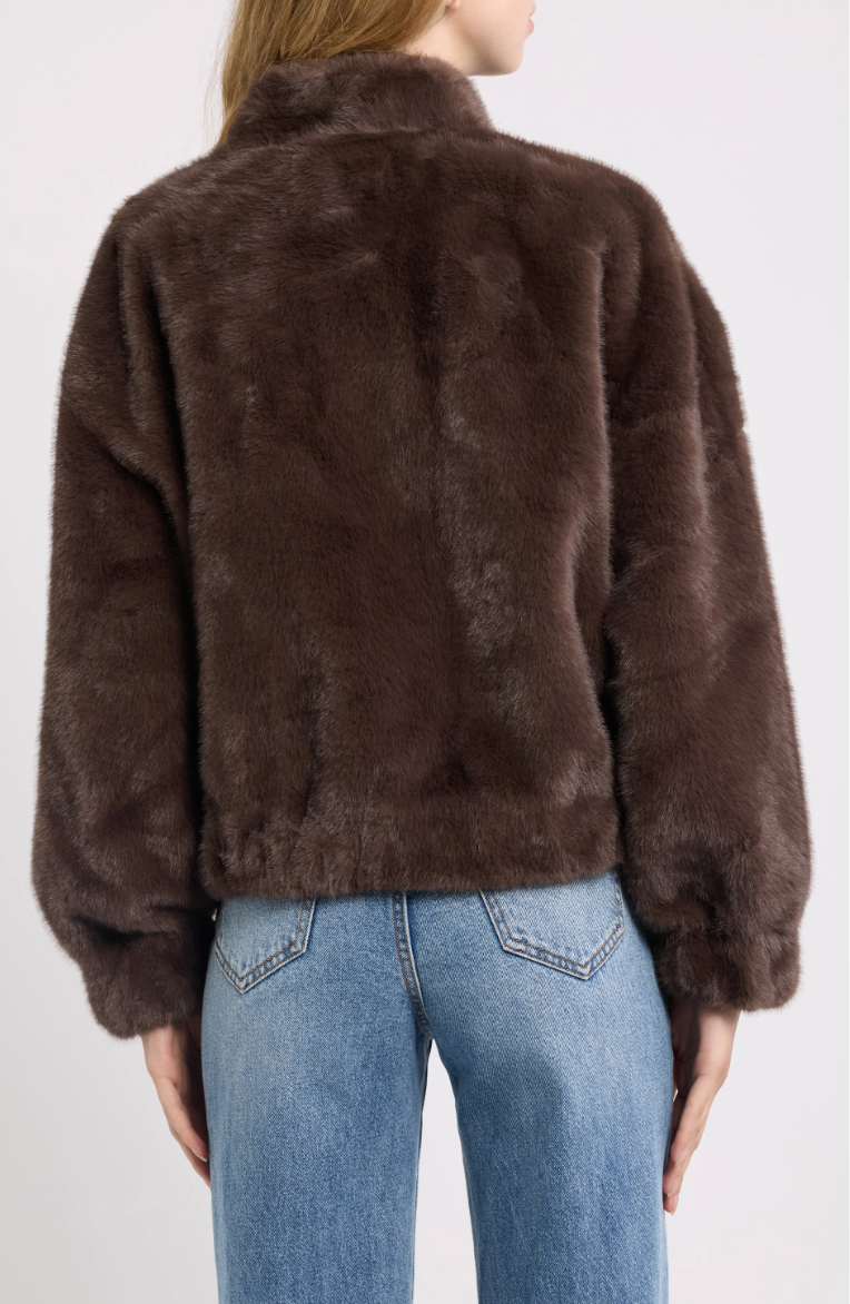 Badet Faux Fur Jacket-Chocolate