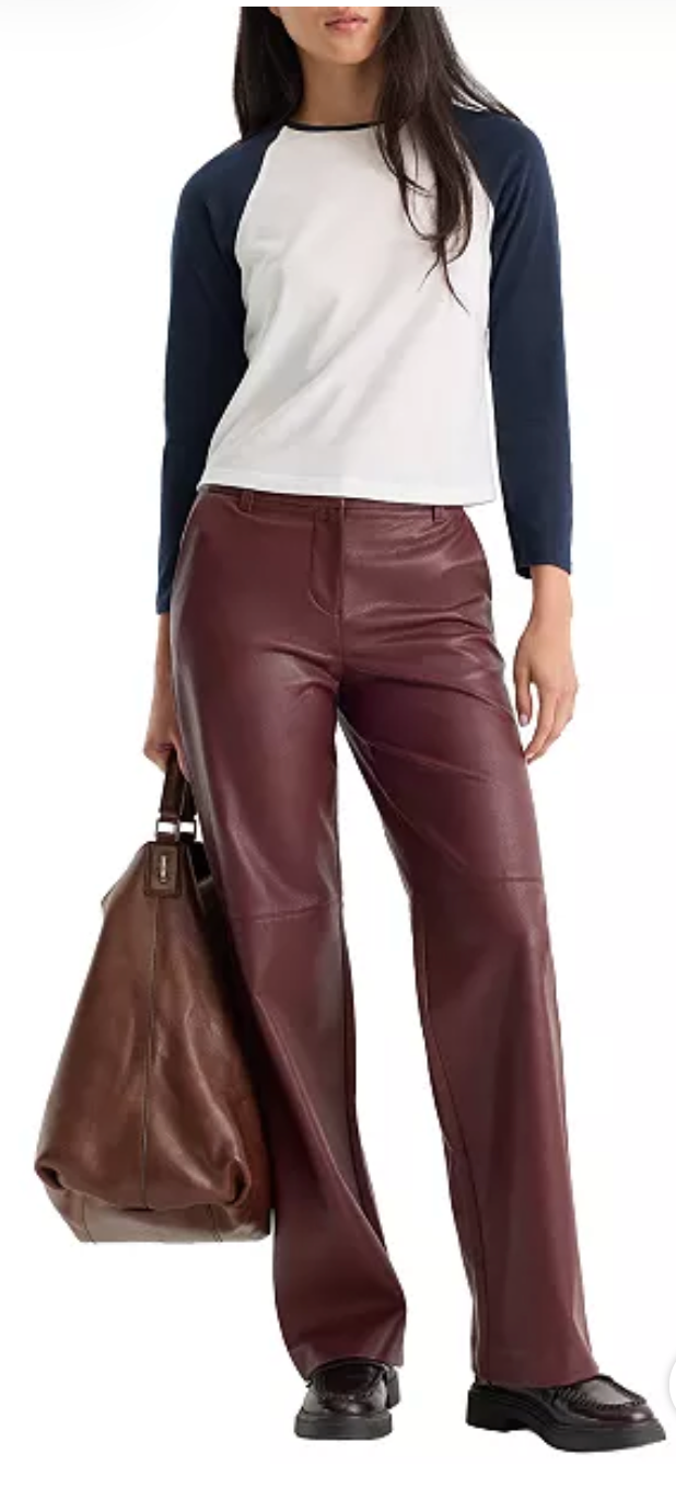 Better Than Leather Trouser-Berry Noir