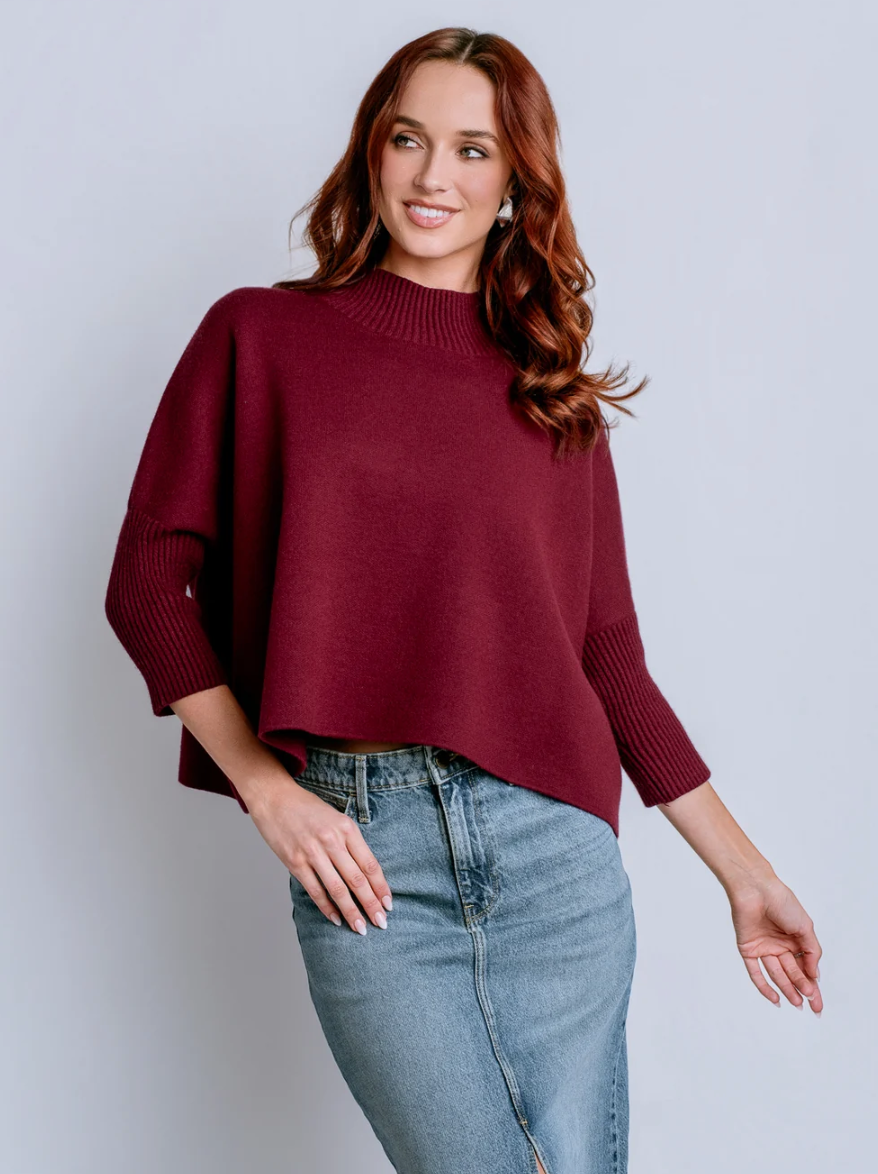 Aja Sweater-Dark Cherry