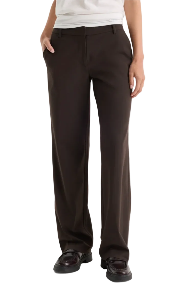 Low Rise Straight Leg Trouser-Espresso