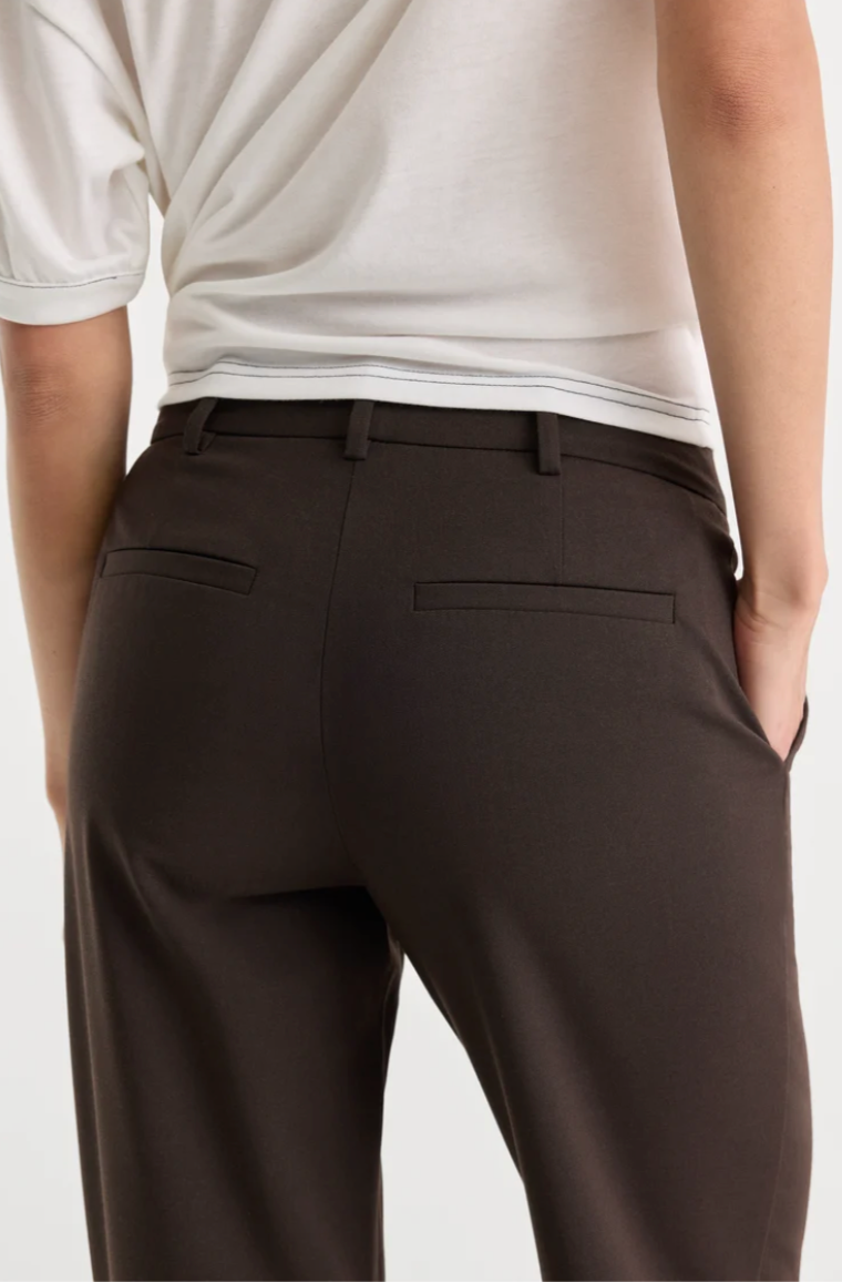 Low Rise Straight Leg Trouser-Espresso