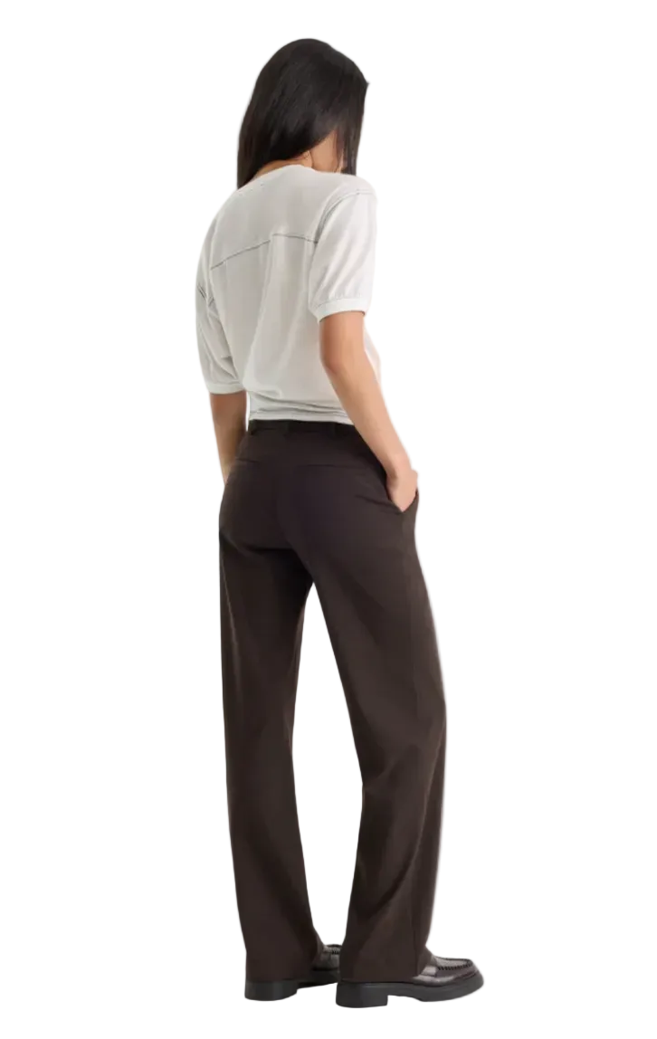 Low Rise Straight Leg Trouser-Espresso