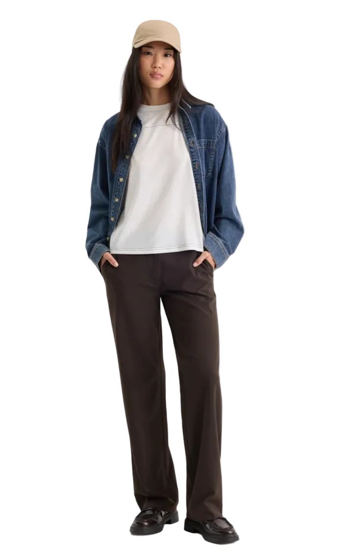 Low Rise Straight Leg Trouser-Espresso
