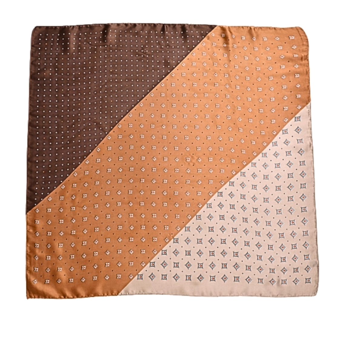 Diamond Print Bandana Scarf-Brown