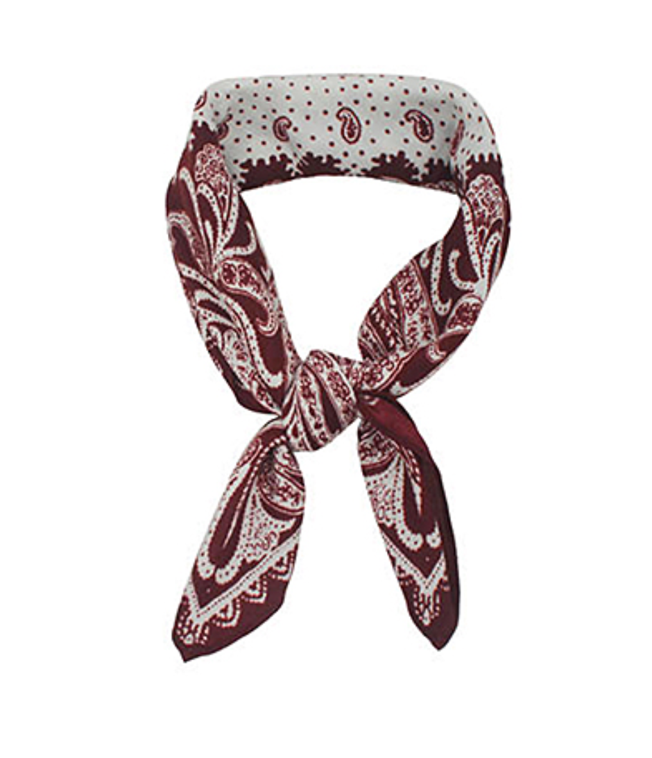 Paisley Print Scarf-Burgandy