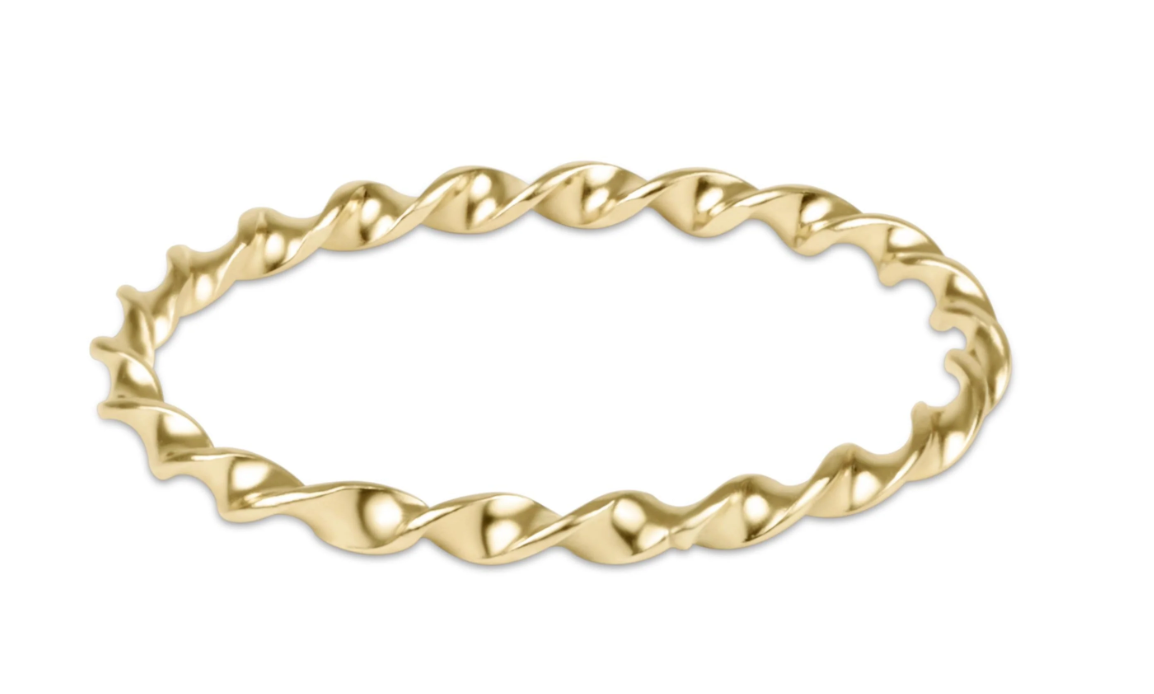 Classic Gold Twisted Thin Band Ring