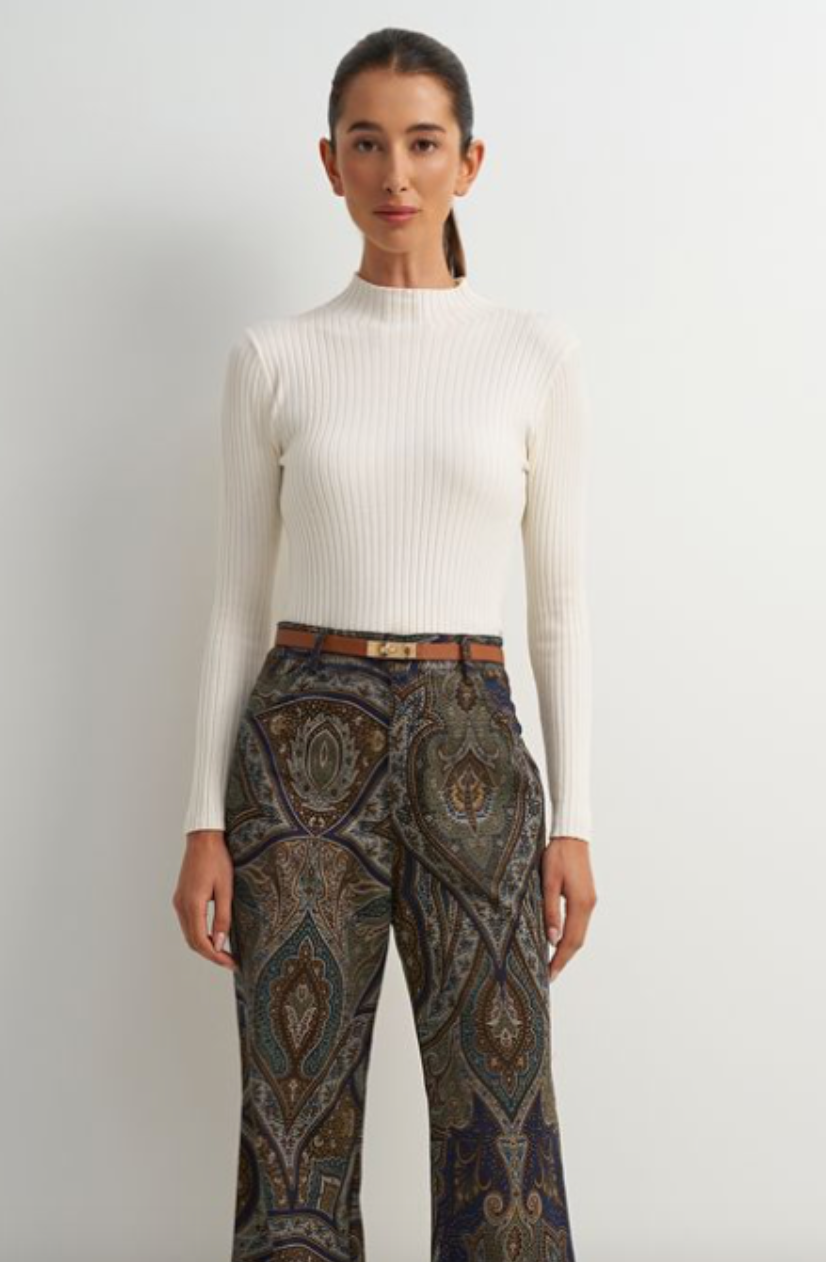 River Mock Ribbed Top-Cream