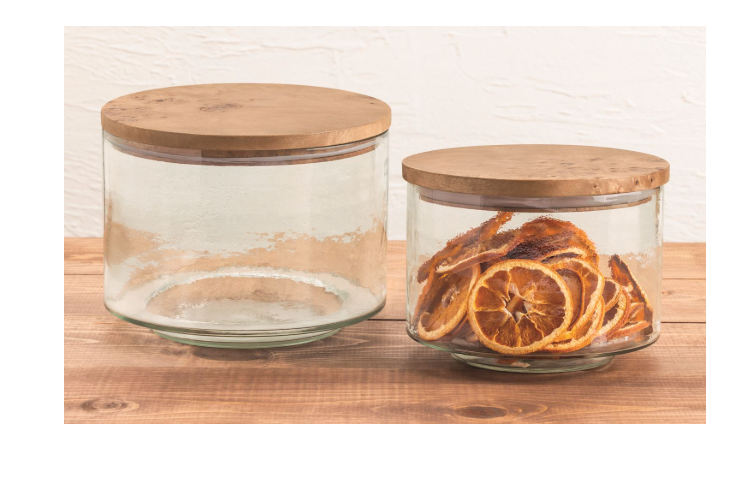 Burl Wood Lid Canister (2 Sizes)