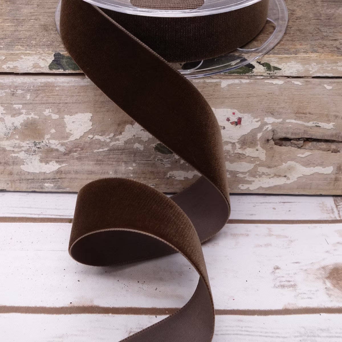 5/8" x 11yds Velvet Ribbon-Deep Brown