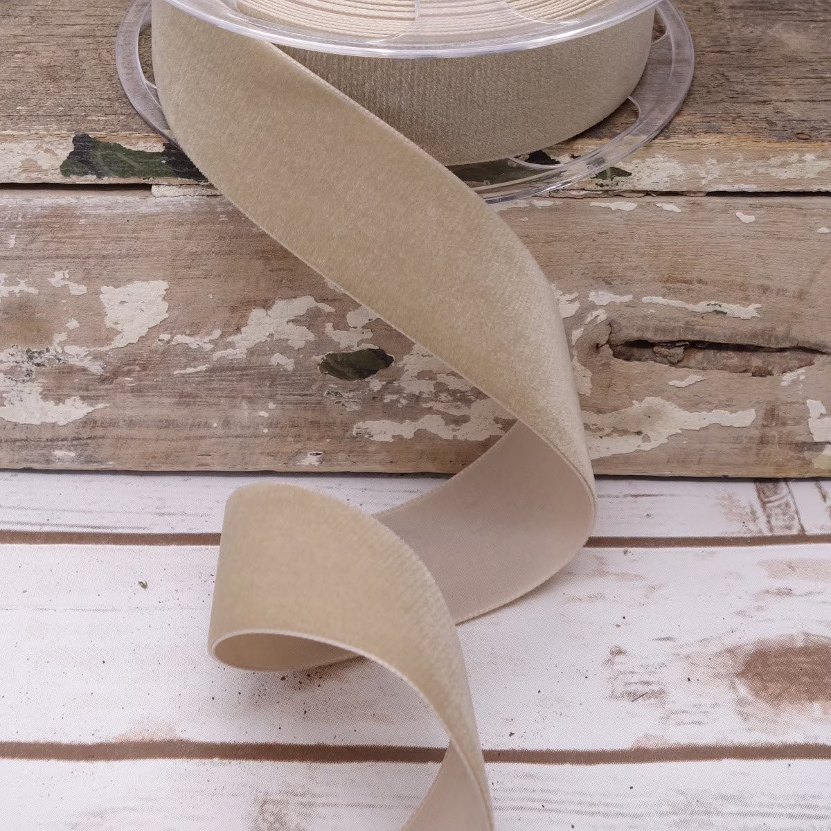 5/8" x 11yds Velvet Ribbon-Taupe