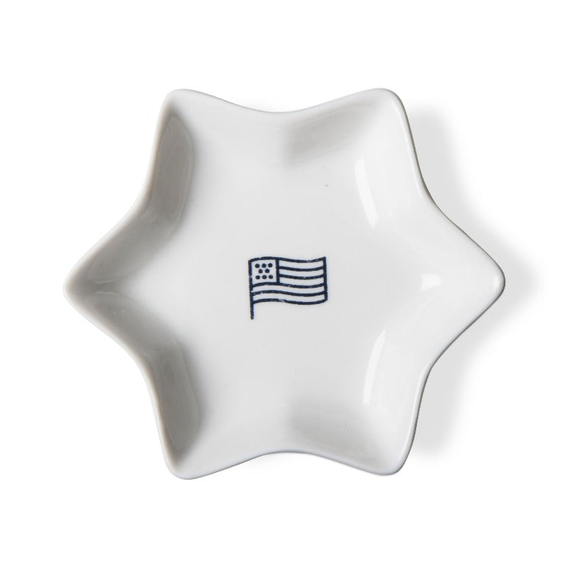 White and Blue Star Dish
