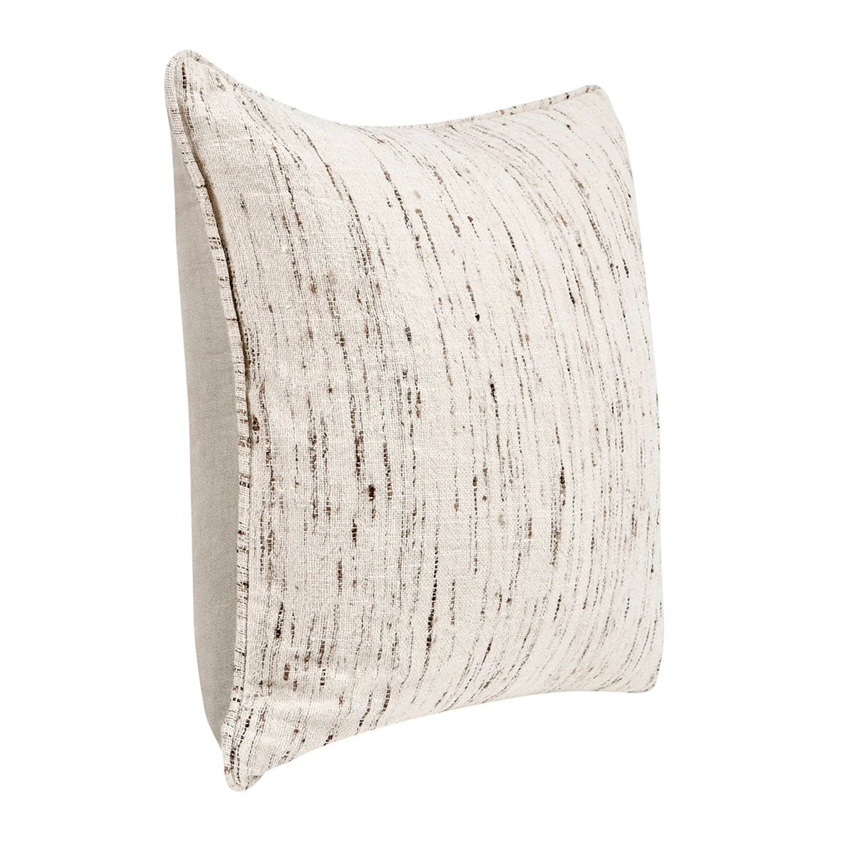 22x22 Textured Linen Pillow-Ivory/Brown