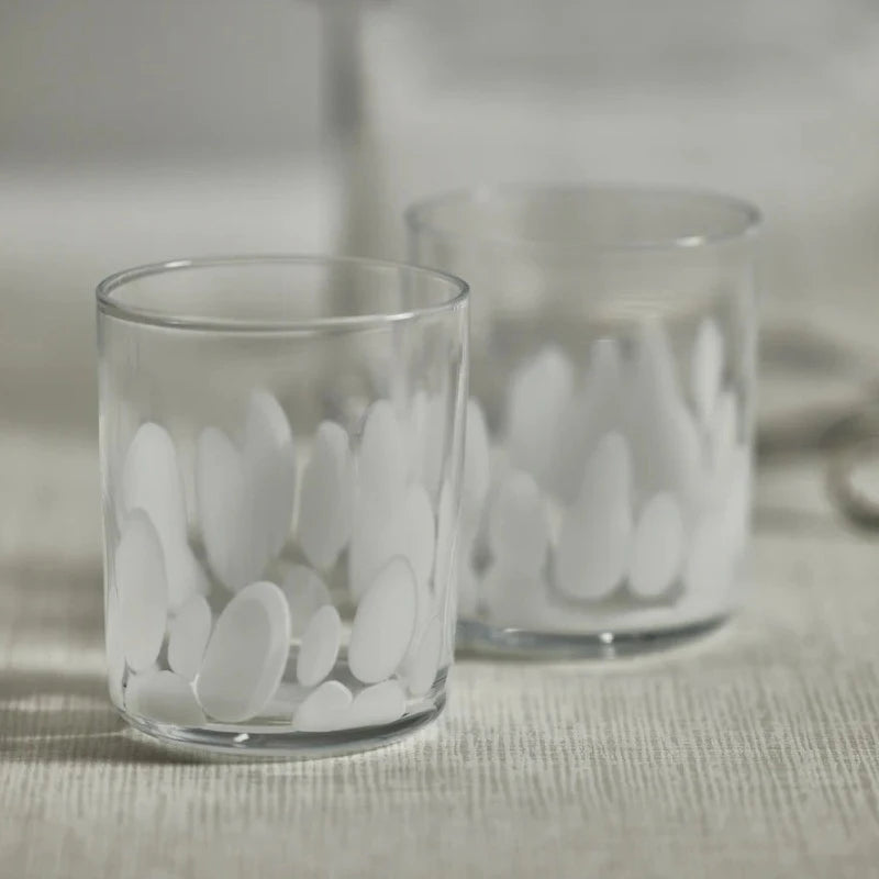 White Spotted Glass Tumbler