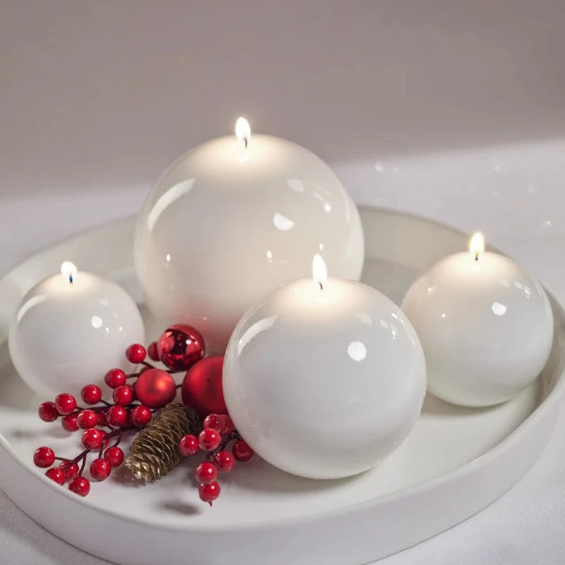 White Lacquer Ball Candle (4 sizes)