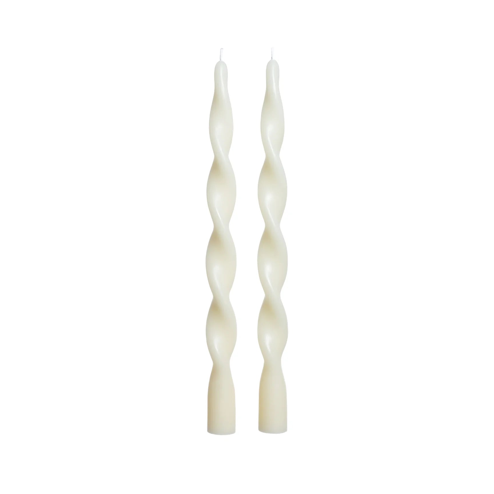 12" Lumière Twist Candles-Ivory (Set of 2)